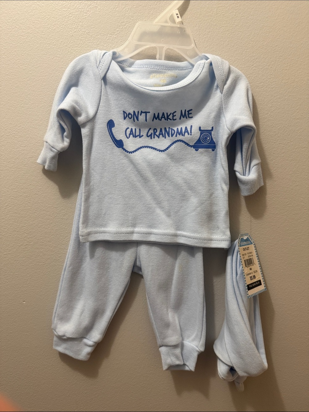 ellemenno Light Blue 'Don't Make Me Call Grandma' Pajama Set